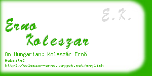 erno koleszar business card